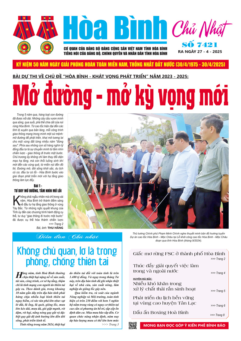 Báo Hòa Bình Chủ Nhật số 7421