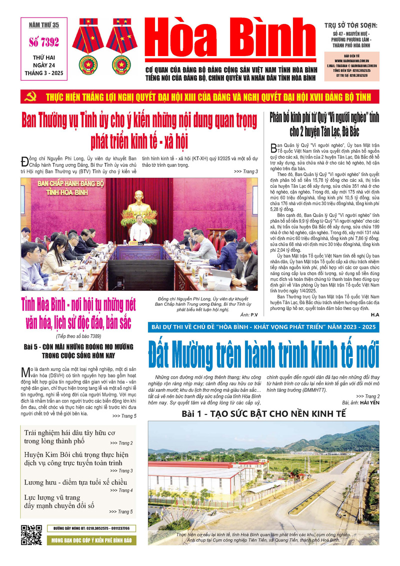 Báo Hòa Bình số 7392