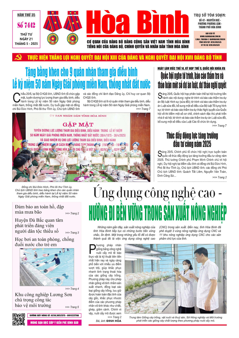 Báo Hòa Bình số 7442