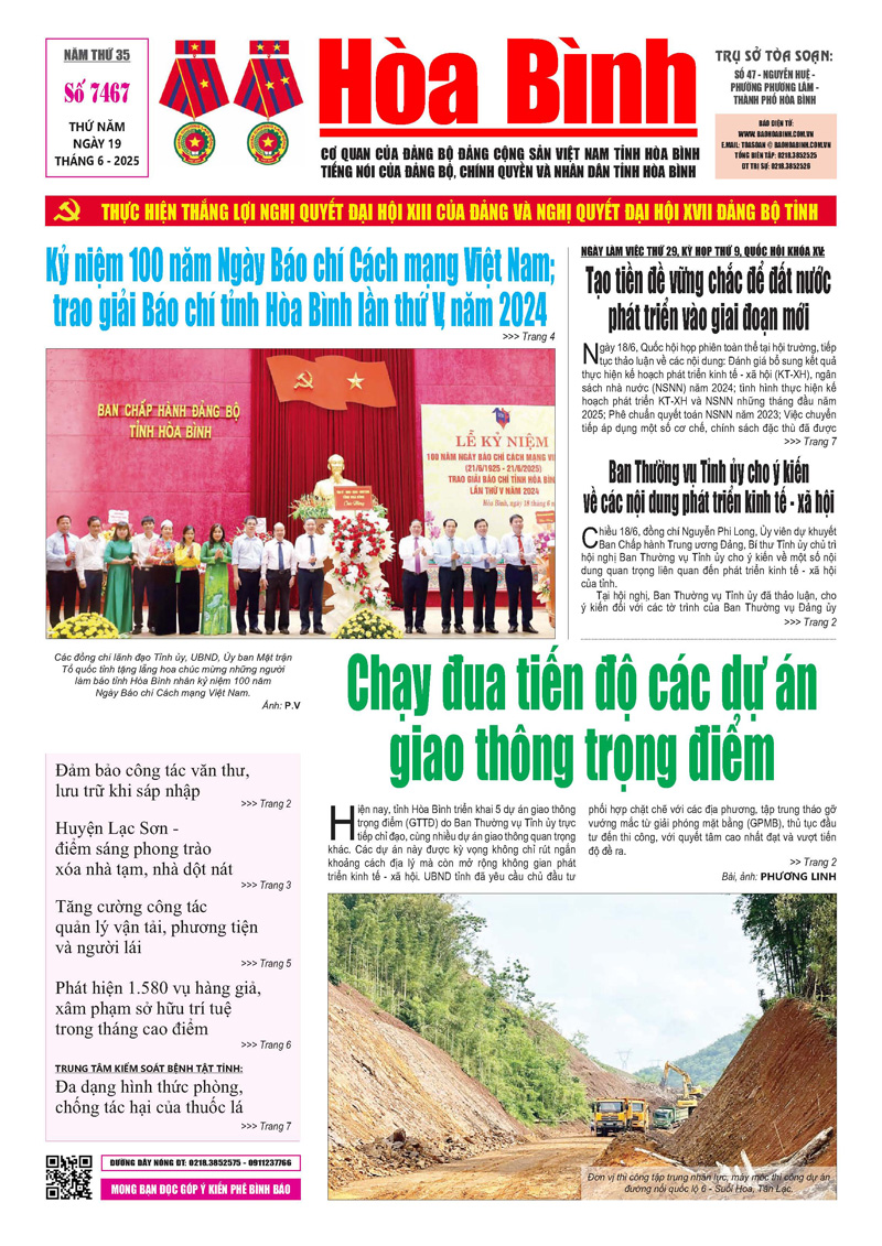 Báo Hòa Bình số 7467