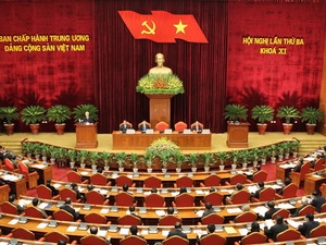 Toàn cảnh phiên khai mạc Hội nghị Trung ương Đảng khóa XI lần thứ ba. (Ảnh: Trí Dũng/TTXVN)