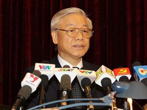 Tổng Bí thư Nguyễn Phú Trọng phát biểu khai mạc Hội nghị lần thứ sáu Ban Chấp hành Trung ương Đảng khoá XI