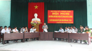 BCHQS huyện Lương Sơn triển khai hội nghị Ban Thường vụ Huyện ủy ra nghị quyết lãnh đạo chuyển địa phương vào tình trạng khẩn cấp về quốc phòng, giữ vững an ninh chính trị - trật tự an toàn xã hội.