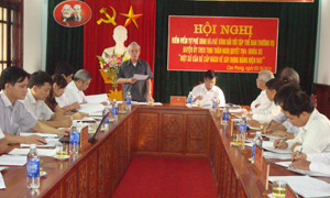 Đồng chí Nguyễn Minh Quang, UVBTV, Chủ nhiệm UBKT Tỉnh ủy phát biểu chỉ đạo tại hội nghị.