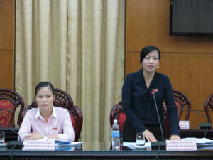 Đại biểu Nguyễn Thanh Hải, Đoàn đại biểu QH tỉnh Hòa Bình phát biểu tại phiên thảo luận tổ.