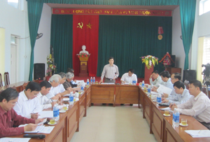 Đổng chí Hoàng Minh Tuấn, Trưởng Ban Tổ chức Tỉnh ủy, Trưởng Ban Pháp chế (HĐND tỉnh) phát biểu kết luận tại buổi giám sát.