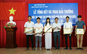 Giải pháp “Thang máy dân dụng cơ động tự hành” của nhóm tác giả trường THPT chuyên Hoàng Văn Thụ giành giải nhì tại vòng thi cấp tỉnh Cuộc thi sáng tạo TTN, nhi đồng toàn quốc lần thứ 10.