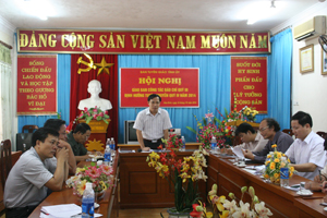 Đồng chí Nguyễn Văn Toàn, TVTU, Trưởng Ban Tuyên giáo Tỉnh ủy phát biểu tại buổi giao ban.


