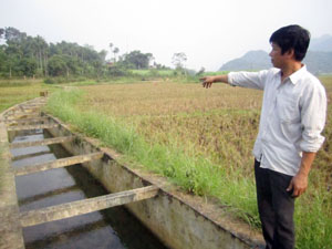 Công trình mương bai đảm bảo nguồn nước tưới cho sản xuất nông nghiệp của bà con DTTS xóm Rên, xã Gia Mô.
