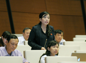 Đại biểu Nguyễn Thanh Hải phát biểu tại hội trường.