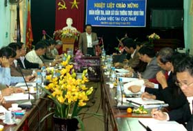 Đồng chí Đinh Duy Sơn, Phó Chủ tịch HĐND tỉnh phát biểu ý kiến kết luận buổi kiểm tra, giám sát.
