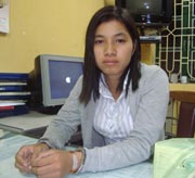 Lương Thị Thanh tại trụ sở Công an.