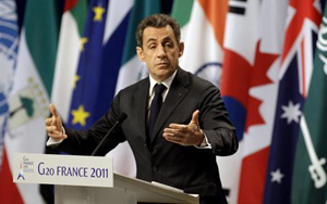 Tổng thống Pháp Nicolas Sarkozy chủ trì hội nghị thượng đỉnh G20 tại Cannes.
