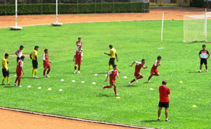 U23 tích cực tập luyện chuẩn bị cho trận gặp U23 Lào.