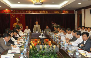 Tổng Bí thư Nguyễn Phú Trọng và Thường trực Ban Bí thư làm việc với Ban Tổ chức Trung ương