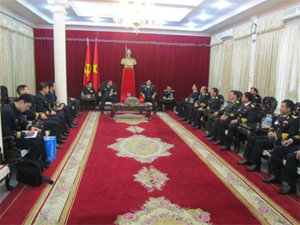 Chuẩn đô đốc Nguyễn Văn Ninh tiếp đoàn đại biểu Hải quân Quân Giải phóng nhân dân Trung Quốc.
