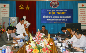 Đồng chí Nguyễn Văn Quang, Phó Bí thư TT Tỉnh uỷ, Chủ tịch HĐND tỉnh dự và chỉ đạo hội nghị kiểm điểm, tự phê bình và phê bình của tập thể lãnh đạo Sở GTVT.