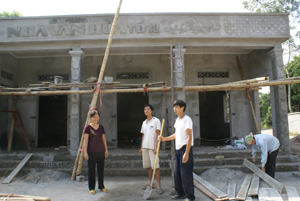Nhà văn hóa tổ 18 (phường Tân Thịnh) được xây dựng trên đất hiến tặng của gia đình chị Tâm sắp được hoàn thành.
