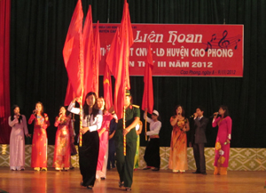 Tiết mục múa, hát của CĐ cơ quan UBND huyện Cao Phong đạt giải A tại liên hoan.
