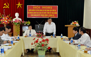 Đồng chí Hoàng Việt Cường, Bí thư Tỉnh ủy phát biểu chỉ đạo hội nghị.