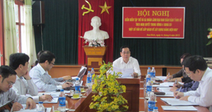 Đồng chí Nguyễn Văn Quang, Phó Bí thư TT Tỉnh ủy, Chủ tịch HĐND tỉnh Tổ trưởng Tổ công tác số 3 của Tỉnh ủy dự và chỉ đạo hội nghị.