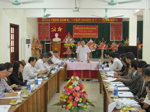 Đồng chí Đinh Duy Sơn, Phó Chủ tịch HĐND tỉnh kết luận tại cuộc giám sát BHXH tỉnh.