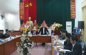 Đồng chí Hoàng Quang Minh, Uỷ viên TT HĐND tỉnh phát biểu ý kiến tại buổi giám sát.
