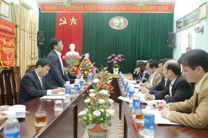 Đồng chí Tô Quang Thu - Phó Chủ nhiệm UBKT T.Ư phát biểu tại buổi làm việc với UBKT Tỉnh ủy.

