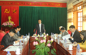 Đồng chí Hoàng Văn Tứ, Phó Chủ tịch HĐND tỉnh, Trưởng đoàn kiểm tra phát biểu kết luận buổi làm việc.

 

