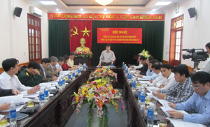 Đồng chí Hoàng Minh Tuấn, UVTV, Trưởng Ban Tổ chức Tỉnh ủy, Trưởng Ban Pháp chế (HĐND tỉnh) phát biểu kết luận hội nghị.