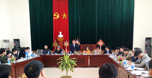 Đồng chí Hoàng Việt Cường, Bí thư Tỉnh ủy phát biểu kết luận hội nghị.