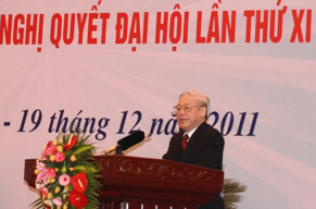 Tổng Bí thư Nguyễn Phú Trọng phát biểu tại Hội nghị 
Ảnh: Chinhphu.vn
