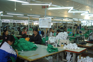 Công ty CP May XNK SMA VINA Việt - Hàn hiện có gần  600 công nhân làm việc tại 11 dây chuyền sản xuất.