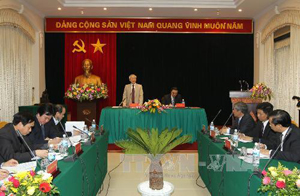 Tổng Bí thư Nguyễn Phú Trọng làm việc với Ban Đối ngoại Trung ương.