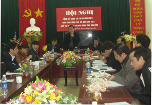 Đồng chí Nguyễn Văn Quang, Phó Bí thư TT Tỉnh ủy, Chủ tịch HĐND tỉnh phát biểu chỉ đạo tại hội nghị