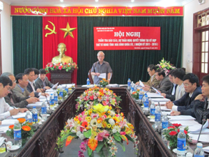 Đồng chí Nguyễn Minh Quang, UVBTV Tỉnh ủy, Chủ nhiệm UBKT Tỉnh ủy, Trưởng Ban KT-NS (HĐND tỉnh) kết luận hội nghị.