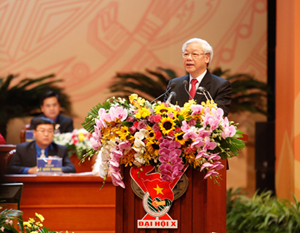 Tổng Bí thư Nguyễn Phú Trọng phát biểu chỉ đạo tại Đại hội (Ảnh: MC)