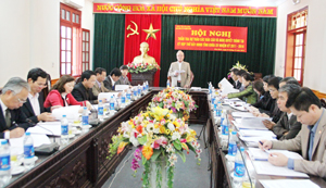 Đồng chí Nguyễn Minh Quang, TVTU, Chủ nhiệm UBKT Tỉnh ủy, Trưởng Ban Kinh tế - Ngân sách (HĐND tỉnh) phát biểu kết luận hội nghị.  

