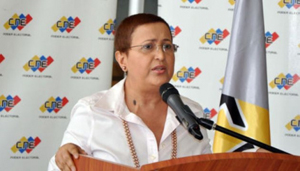 Chủ tịch Hội đồng bầu cử quốc gia Venezuela (NEC) Tibisay Lucena. (Ảnh: AVN)