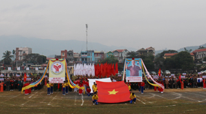 Màn diễu hành biểu dương lực lượng tại Lễ khai mạc đại hội TDTT huyện Lương Sơn lần thứ VII.