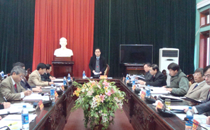 Đồng chí Nguyễn Văn Quang, Phó Bí thư TT Tỉnh uỷ, Chủ tịch HĐND tỉnh phát biểu kết luận cuộc họp.