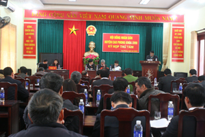 Toàn cảnh kỳ họp thứ 8, hội đồng nhân dân huyện Cao Phong khóa XVIII.