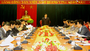 Đồng chí Trần Đăng Ninh, Phó Bí thư TT Tỉnh ủy, Trưởng Ban chỉ đạo QCDC tỉnh phát biểu kết luận hội nghị.

