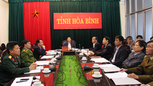 Đồng chí Bùi Văn Khánh, Phó Chủ tịch UBND tỉnh dự hội nghị trực tuyến BCĐ 389 tại điểm cầu tỉnh ta.