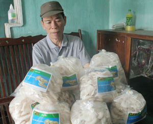 Sản phẩm “Nấm sò Kỳ Sơn” của gia đình ông Phạm Xuân Toàn khẳng định chỗ đứng trên thị trường.

