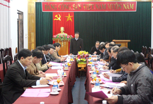 Đồng chí Trần Đăng Ninh, Phó Bí thư TT Tỉnh ủy, Trưởng Ban chỉ đạo thực hiện QCDC tỉnh phát biểu kết luận buổi làm việc

