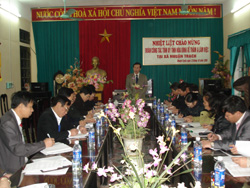 Đ/C Nguyễn Hữu Duyệt phát biểu tại hội nghị
