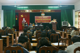 Đồng chí Nguyễn Văn Quang, Phó Bí thư Thường trực Tỉnh ủy phát biểu tại hội nghị.
