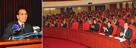 Tổng bí thư Nông Đức Mạnh phát biểu ý kiến khai mạc Hội nghị lần thứ 15 Ban chấp hành Trung ương Đảng (khóa X).
