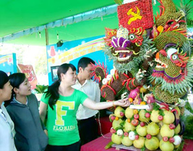 Tác phẩm đoạt giải nhất Hội thi Kết hình thú của Hội xuân Bình Tân năm 2011 luôn thu hút người xem.
